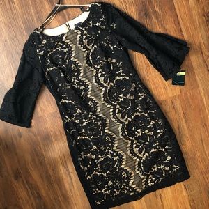 Black & nude shift dress